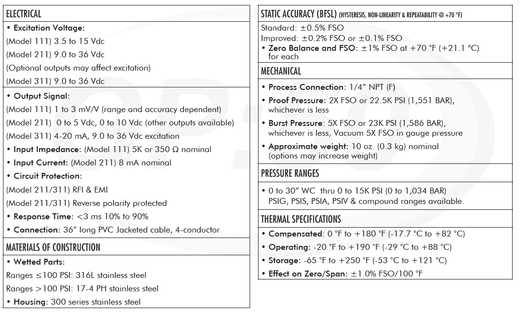 Model 111、211、311