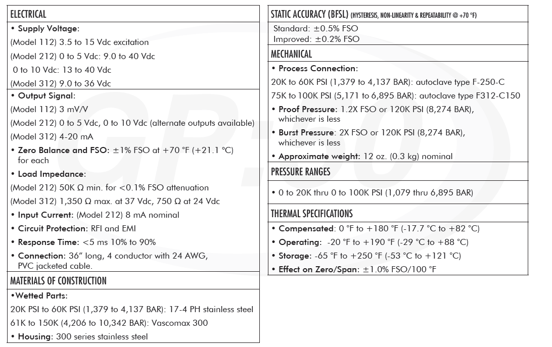 Model 112、212、312